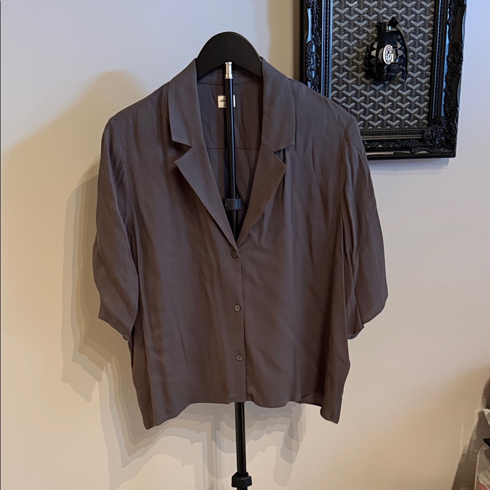 Aritzia Charcoal Button-Down Shirt